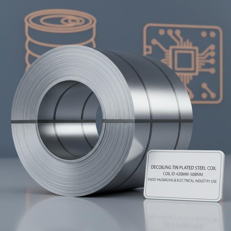 Decoiling Tin Plated Steel Coil Offering Coil Id 420mm 508mm Used in Food Packaging and Electrical Industry Applications
