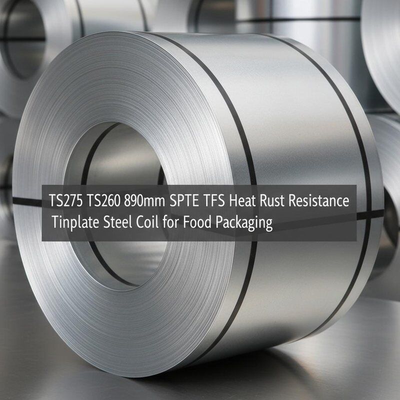 Heat Rust Resistance Tinplate Steel Coil TS275 TS260 890mm SPTE TFS for Food Packaging